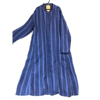 ネストローブ(nest Robe)の【美品】 soi-e ソワ　インディゴリネンジャケットワンピース(ロングワンピース/マキシワンピース)