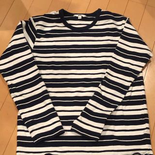 ユニクロ(UNIQLO)のロング袖　Tシャツ　横ストライプ　メンズM(Tシャツ/カットソー(七分/長袖))