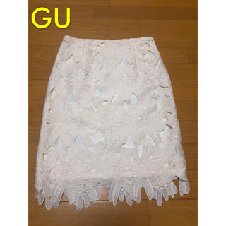 ジーユー(GU)のGU 新品未使用　レースタイトスカート(ひざ丈スカート)