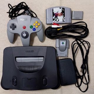 ニンテンドウ64(NINTENDO 64)のNINTENDO64 本体とゼルダの伝説 時のオカリナ(家庭用ゲーム機本体)