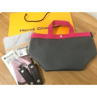 エルベシャプリエ(Herve Chapelier)の超美品エルベシャプリエ 707GP グラニ×フューシャ 付属品完備(ハンドバッグ)