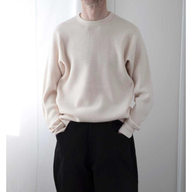 COMOLI(コモリ)の【19AW】comoli C/W 長袖ワッフルクルー エクリュ サイズ 1 メンズのトップス(Tシャツ/カットソー(七分/長袖))の商品写真