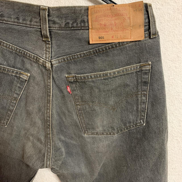 00s LEVI'S 501 先染めブラック ダメージ デニムパンツ アメリカ製