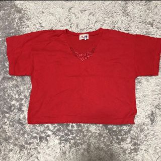 パナマボーイ(PANAMA BOY)の古着　胸元レース　VネックTシャツ(Tシャツ(半袖/袖なし))