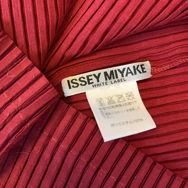 PLEATS PLEASE ISSEY MIYAKE(プリーツプリーズイッセイミヤケ)の⑤ イッセミヤケ　白タグ　赤茶色の長袖カットソー　 レディースのトップス(カットソー(長袖/七分))の商品写真