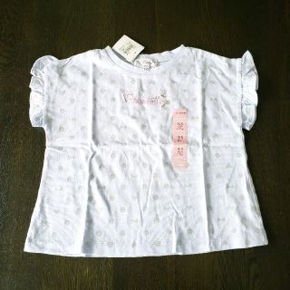 マザウェイズ(motherways)の【新品】motherways　フリル付き半袖Tシャツ 110 紫(Tシャツ/カットソー)