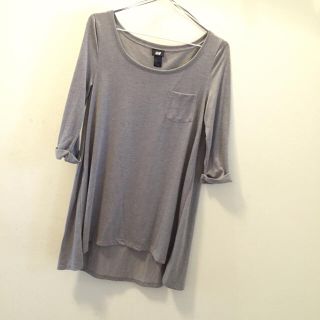 エイチアンドエム(H&M)のH&M グレーワンピース(ミニワンピース)