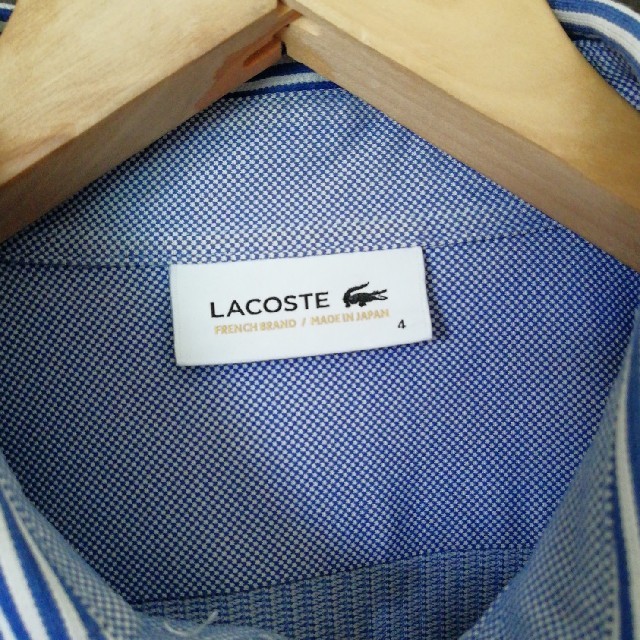 LACOSTE(ラコステ)のラコステ　ブルー　ストライプ　ニットシャツ メンズのトップス(シャツ)の商品写真