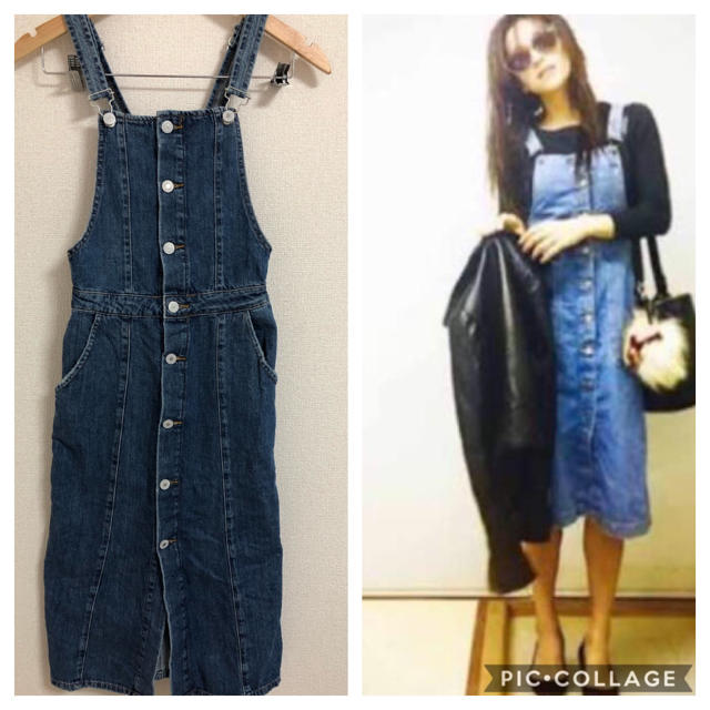 ZARA(ザラ)のZARA 中村アンさん着用　デニムジャンパースカート レディースのスカート(その他)の商品写真