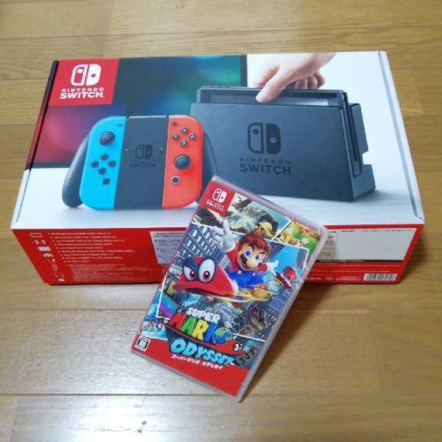 お手軽価格で贈りやすい Nintendo マリオオデッセイ付 Switch本体 （新品）Nintendo Switch 家庭用ゲーム機本体 