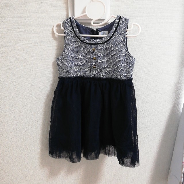 NATURAL BEAUTY BASIC(ナチュラルビューティーベーシック)のNATURAL BEAUTY BASIC　ツイードワンピース キッズ/ベビー/マタニティのキッズ服女の子用(90cm~)(ドレス/フォーマル)の商品写真