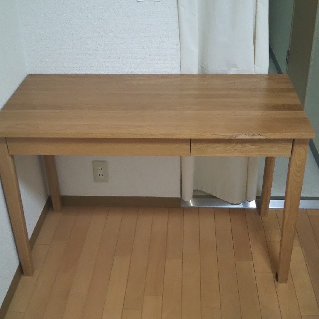 MUJI (無印良品) - 【16%オフ】無垢材デスク(引出付)・オーク材の
