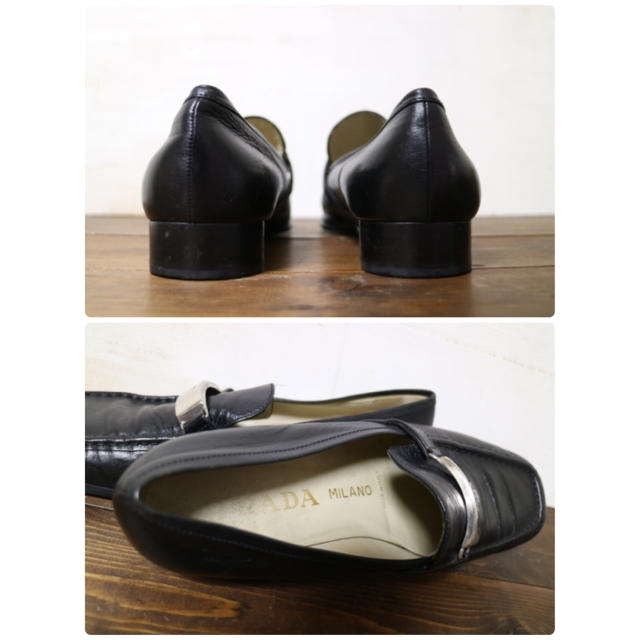 PRADA(プラダ)の内親王さま専用 PRADA ロゴ  ローファー 24.5cm  39 1/2 レディースの靴/シューズ(ローファー/革靴)の商品写真