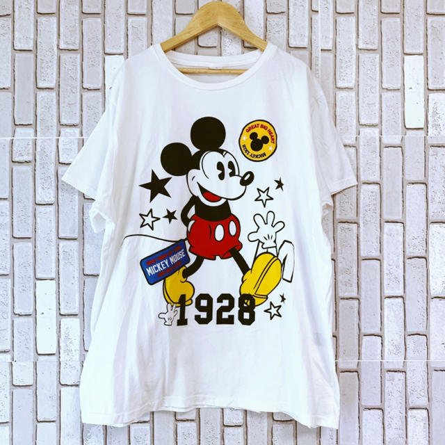 Disney(ディズニー)の★激レア★ミッキーマウス★ビッグロゴ★刺繍ロゴ★4Lサイズ★ レディースのトップス(Tシャツ(半袖/袖なし))の商品写真