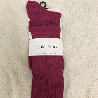 カルバンクライン(Calvin Klein)のカルバン・クライン　ラメハイソックス　パープルピンク(ソックス)