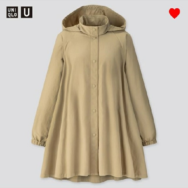 UNIQLO(ユニクロ)のUNIQLOU スタンドカラーAラインコート　オリーブ　XS レディースのジャケット/アウター(スプリングコート)の商品写真