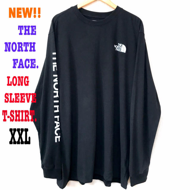 THE NORTH FACE(ザノースフェイス)のアームロゴ♪ XXL相当 新品 ノースフェイス ロンT 黒 メンズのトップス(Tシャツ/カットソー(七分/長袖))の商品写真