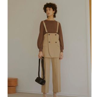 アメリヴィンテージ(Ameri VINTAGE)のMARLENE SET UP PANTS☆ベージュ☆Mサイズ(オールインワン)