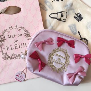 メゾンドフルール(Maison de FLEUR)のじょうさま専用／【新品未使用】メゾンドフルール／ピンクリボンティッシュケース(ポーチ)