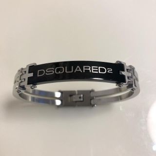 新品DSQUARED２マットレザーロゴリストバンド/バングル