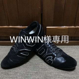 ドルチェアンドガッバーナ(DOLCE&GABBANA)の送料無料★ドルチェ&ガッバーナ★黒×DGロゴ★９★定4.6万円(スニーカー)