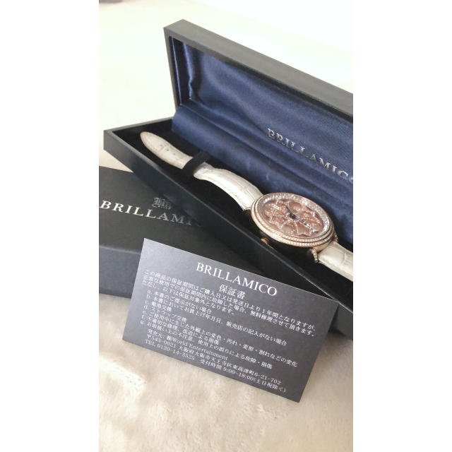 BRILLAMICO LILY 46MM WHITE x GOLD ＜革ベルト＞