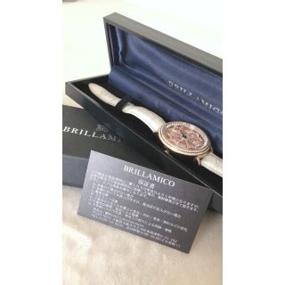 ガガミラノ(GaGa MILANO)のBRILLAMICO LILY 46MM WHITE x GOLD ＜革ベルト＞(腕時計)