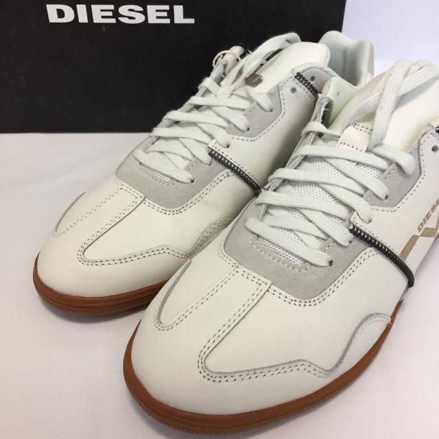 DIESEL(ディーゼル)の新品 DIESEL ディーゼル レザー スニーカー 白 メンズ メンズの靴/シューズ(スニーカー)の商品写真