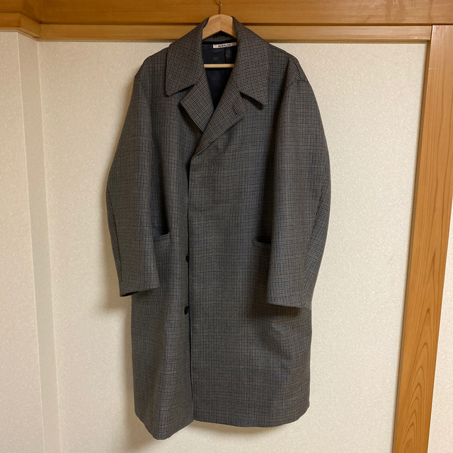 COMOLI(コモリ)の18AW AURALEE DOUBLE FACE CHECK COAT チェック メンズのジャケット/アウター(ステンカラーコート)の商品写真