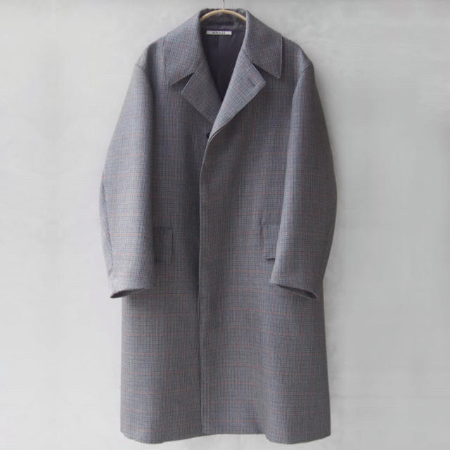 COMOLI(コモリ)の18AW AURALEE DOUBLE FACE CHECK COAT チェック メンズのジャケット/アウター(ステンカラーコート)の商品写真