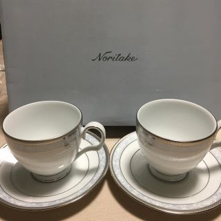 ノリタケ(Noritake)のノリタケ　ティーコーヒー碗皿ペアセット(グラス/カップ)