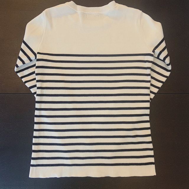 PETIT BATEAU(プチバトー)のPETIT BATEAU パネルボーダー肩ボタンニットプルオーバー レディースのトップス(ニット/セーター)の商品写真