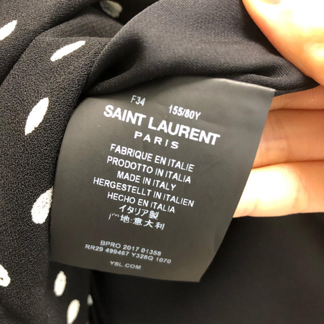 SAINT LAURENT PARIS17AWポルカドットドレッシングシャツ 2