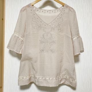 ジャスグリッティー(JUSGLITTY)のジャスグリッティー　刺繍がオシャレなゆったりブラウス(シャツ/ブラウス(半袖/袖なし))