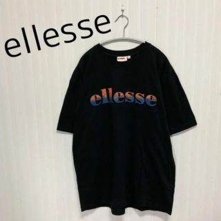 エレッセ(ellesse)の【美品】ellesse エレッセ Tシャツ 半袖 ビックロゴ 黒 L 春夏 古着(Tシャツ/カットソー(半袖/袖なし))