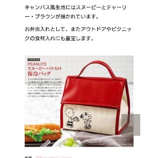 スヌーピー(SNOOPY)のインレッド５月号付録スヌーピー保冷収納バック(弁当用品)