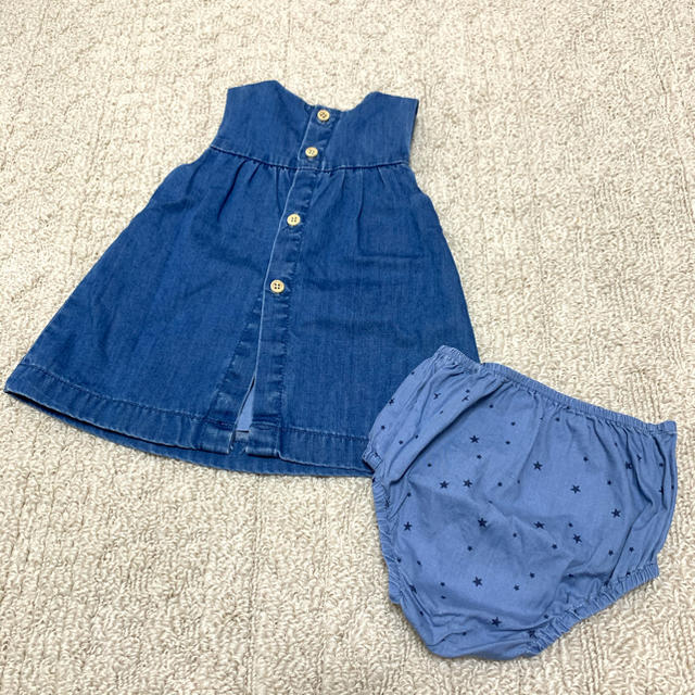 ZARA KIDS(ザラキッズ)のzara mini デニムワンピース&ブルマ セット キッズ/ベビー/マタニティのベビー服(~85cm)(ワンピース)の商品写真