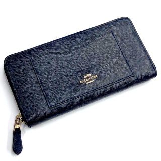 コーチ(COACH)の美品 コーチ 長財布 F54007 クロスグレイン ラウンドジップ(財布)