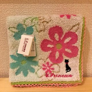 ユーピーレノマ(U.P renoma)の【タグ付き新品・未使用】U.P renoma タオルハンカチ ネコ刺繍(ハンカチ)