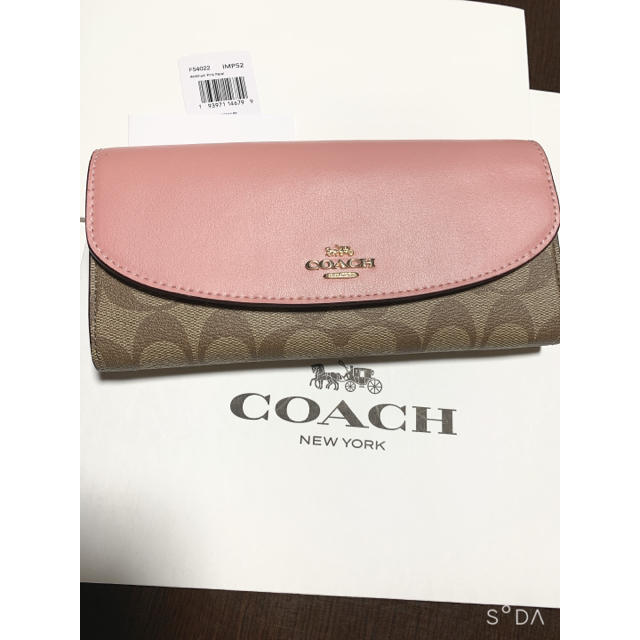 COACH(コーチ)の新品正規品　コーチ　長財布　PVCレザー シグネチャー ピンクブラウン レディースのファッション小物(財布)の商品写真