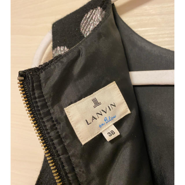 LANVIN en Bleu(ランバンオンブルー)の★再値下げいたしました！★ ランバンオンブルー　ワンピース　水玉×黒 レディースのワンピース(ひざ丈ワンピース)の商品写真