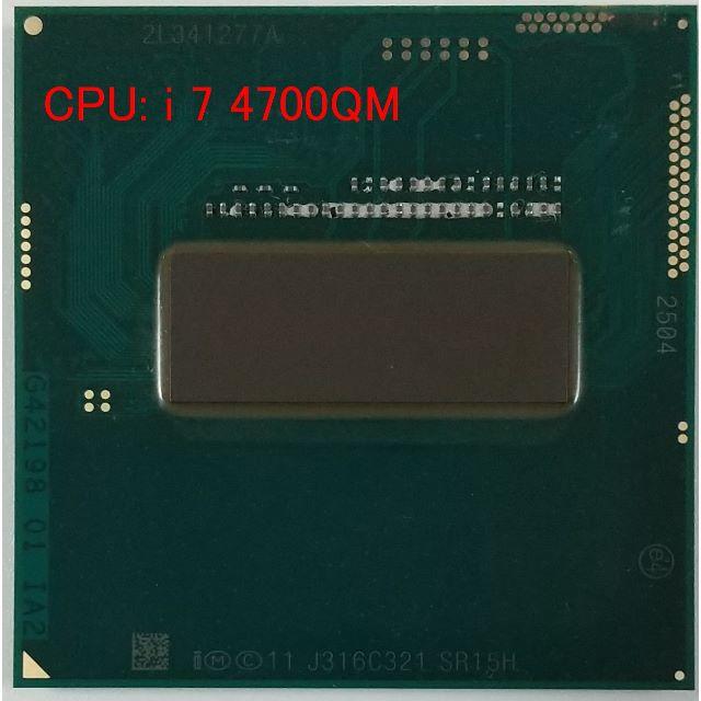 CPU　intel Core i7-4700MQ(2.4GHz）