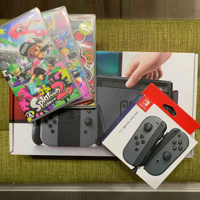 定番 Nintendo ソフト3本・別コン付 グレー本体 JOY-CON Switch