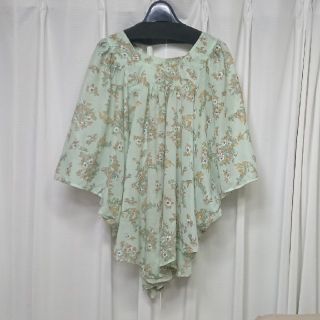 ミナペルホネン(mina perhonen)のリリベル様専用 70s vintage 綿 リネン プリント ケープ チュニック(チュニック)