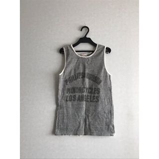 デニムダンガリー(DENIM DUNGAREE)の美品 WORK WORK タンクトップ フリル付き グレー デニム&ダンガリー(タンクトップ)