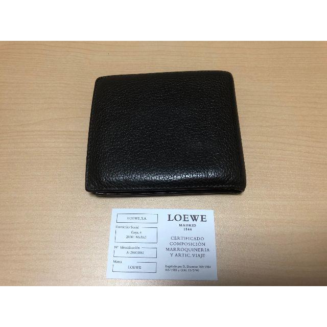 LOEWE(ロエベ)のLOEWE折財布(ダークブラウン/メンズ/保証書あり)中古 メンズのファッション小物(折り財布)の商品写真