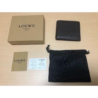 ロエベ(LOEWE)のLOEWE折財布(ダークブラウン/メンズ/保証書あり)中古(折り財布)