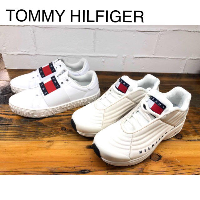 TOMMY HILFIGER - トミー ロゴ スリッポン スニーカーの通販 by used shop(๑´•.̫•`๑)｜トミーヒルフィガー