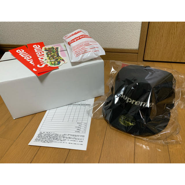 738サイズカラー黒状態supreme $1M Metallic Box Logo New Era 黒