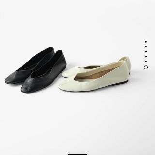 ザラ(ZARA)のZARA　ソフトレザーバレエシューズ　ホワイト　38(バレエシューズ)